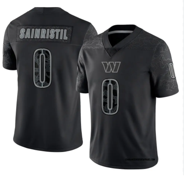 Men Washington Commanders #0 Mike Sainristil Alternate Game Black jersey